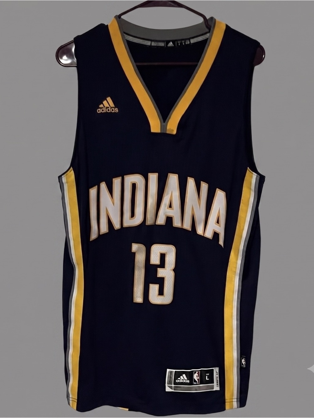 🏀 EUC Rare Adidas HWC NBA Indiana Pacers Hickory Paul George Basketball Jersey